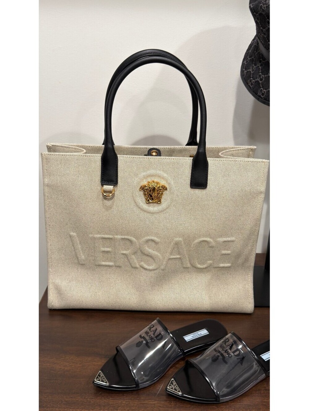 VERSACE -  La Medusa Canvas Tote Bag